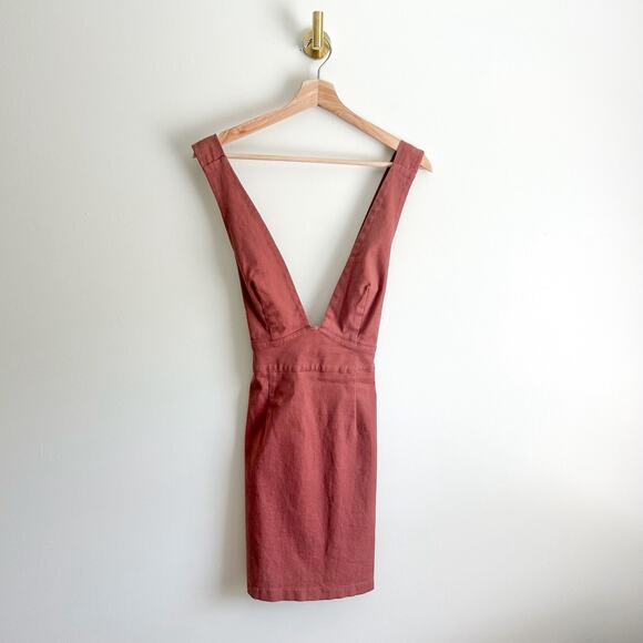 Forever 21 Empire West V-Neck A-line Mini Dress Mauve M - Picture 1 of 10